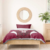 Custom Qatar Football Bedding Set Maroon Falcon Spirit Red Version - Wonder Print Shop
