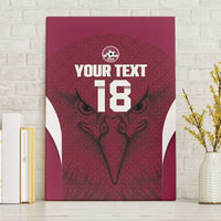 Custom Qatar Football Canvas Wall Art Maroon Falcon Spirit Red Version - Wonder Print Shop