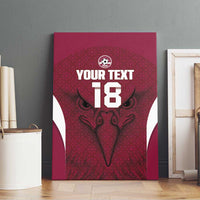 Custom Qatar Football Canvas Wall Art Maroon Falcon Spirit Red Version - Wonder Print Shop
