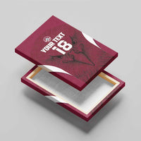 Custom Qatar Football Canvas Wall Art Maroon Falcon Spirit Red Version - Wonder Print Shop
