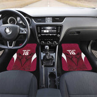 Custom Qatar Football Car Mats Maroon Falcon Spirit Red Version - Wonder Print Shop