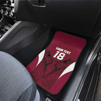 Custom Qatar Football Car Mats Maroon Falcon Spirit Red Version - Wonder Print Shop