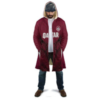 Custom Qatar Football Cloak Maroon Falcon Spirit Red Version - Wonder Print Shop
