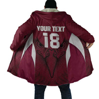Custom Qatar Football Cloak Maroon Falcon Spirit Red Version - Wonder Print Shop