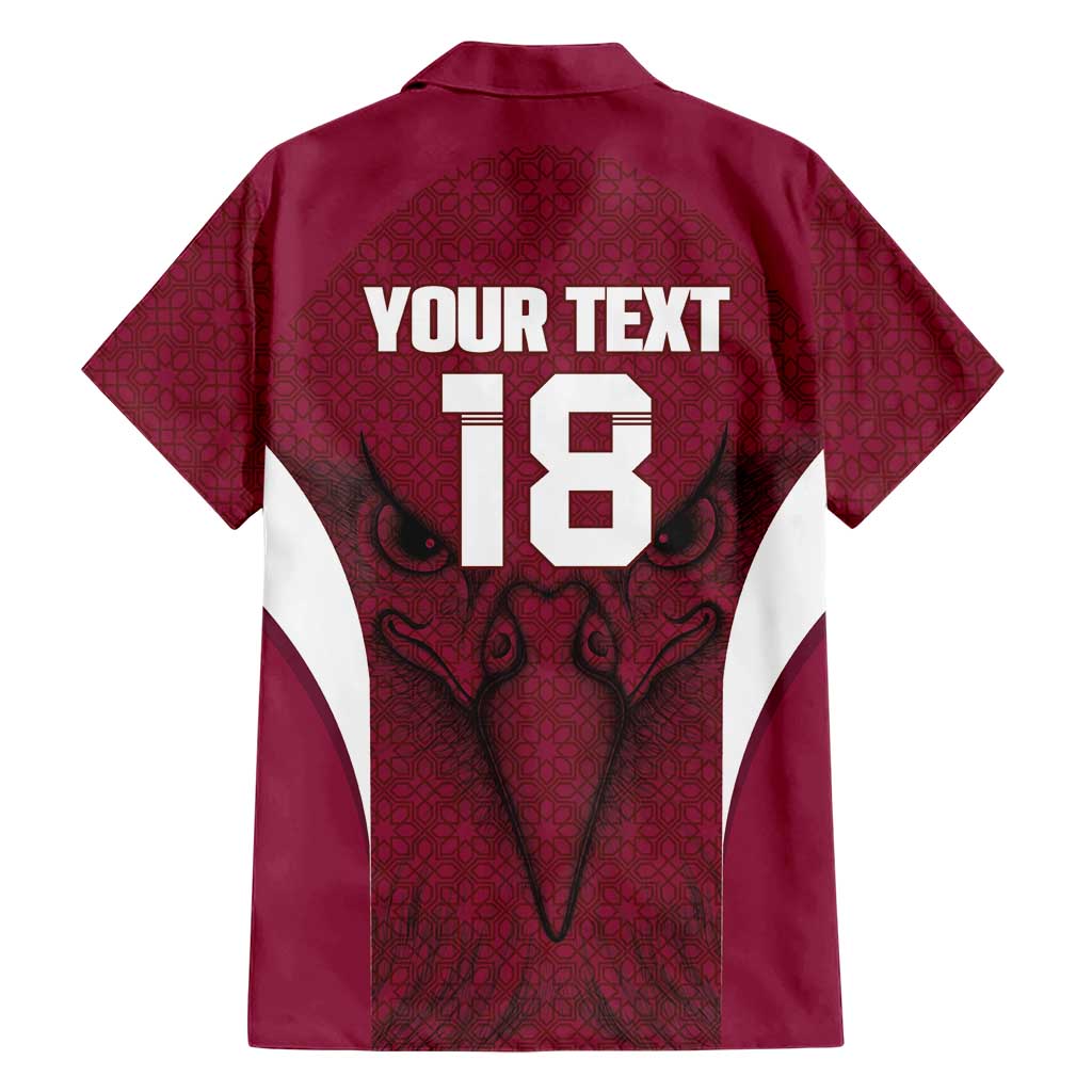 Custom Qatar Football Family Matching Off Shoulder Maxi Dress and Hawaiian Shirt Maroon Falcon Spirit Red Version - Wonder Print Shop