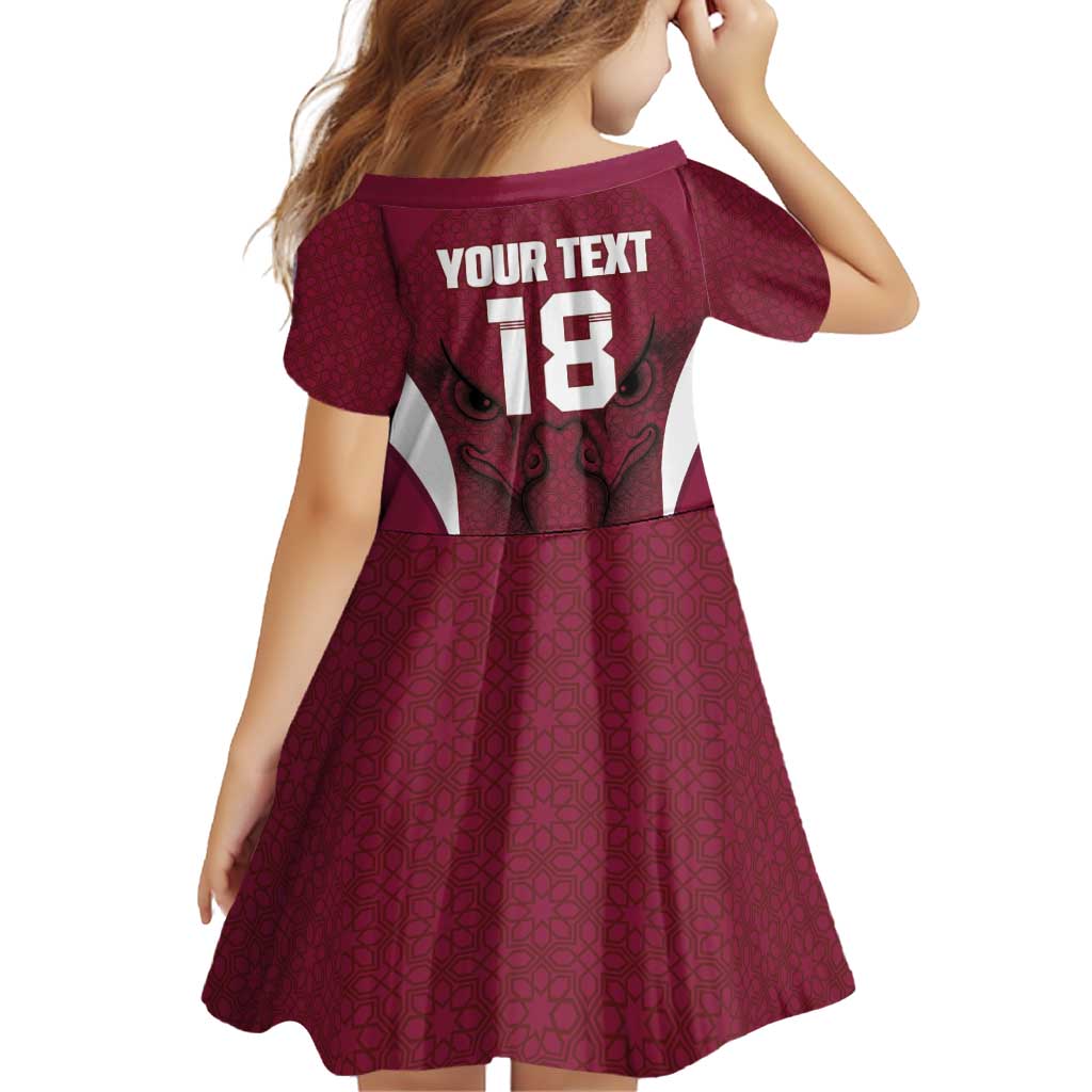 Custom Qatar Football Family Matching Tank Maxi Dress and Hawaiian Shirt Maroon Falcon Spirit Red Version - Wonder Print Shop