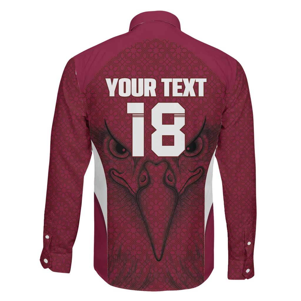 Custom Qatar Football Family Matching Tank Maxi Dress and Hawaiian Shirt Maroon Falcon Spirit Red Version - Wonder Print Shop