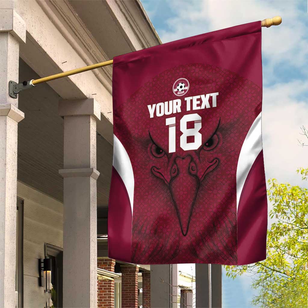 Custom Qatar Football Garden Flag Maroon Falcon Spirit Red Version - Wonder Print Shop
