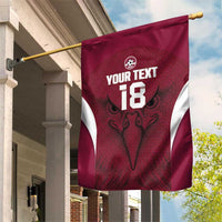 Custom Qatar Football Garden Flag Maroon Falcon Spirit Red Version - Wonder Print Shop