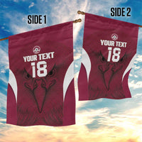 Custom Qatar Football Garden Flag Maroon Falcon Spirit Red Version - Wonder Print Shop