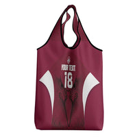 Custom Qatar Football Grocery Bag Maroon Falcon Spirit Red Version - Wonder Print Shop