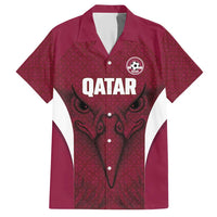 Custom Qatar Football Hawaiian Shirt Maroon Falcon Spirit Red Version - Wonder Print Shop