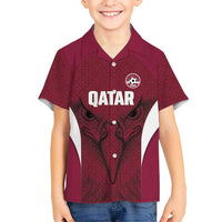 Custom Qatar Football Hawaiian Shirt Maroon Falcon Spirit Red Version - Wonder Print Shop