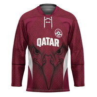 Custom Qatar Football Hockey Jersey Maroon Falcon Spirit Red Version - Wonder Print Shop