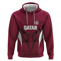 Custom Qatar Football Hoodie Maroon Falcon Spirit Red Version - Wonder Print Shop