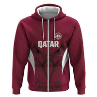 Custom Qatar Football Hoodie Maroon Falcon Spirit Red Version - Wonder Print Shop