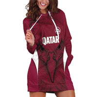 Custom Qatar Football Hoodie Dress Maroon Falcon Spirit Red Version - Wonder Print Shop