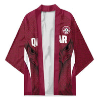 Custom Qatar Football Kimono Maroon Falcon Spirit Red Version - Wonder Print Shop