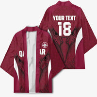 Custom Qatar Football Kimono Maroon Falcon Spirit Red Version - Wonder Print Shop
