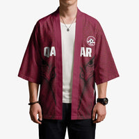 Custom Qatar Football Kimono Maroon Falcon Spirit Red Version - Wonder Print Shop