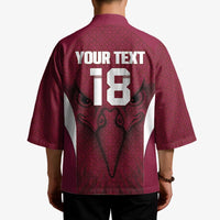 Custom Qatar Football Kimono Maroon Falcon Spirit Red Version - Wonder Print Shop