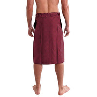 Custom Qatar Football Lavalava Maroon Falcon Spirit Red Version - Wonder Print Shop