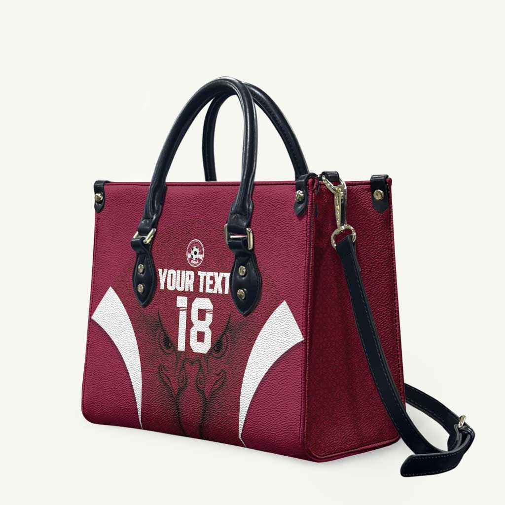 Custom Qatar Football Leather Bag Maroon Falcon Spirit Red Version - Wonder Print Shop