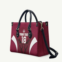 Custom Qatar Football Leather Bag Maroon Falcon Spirit Red Version - Wonder Print Shop