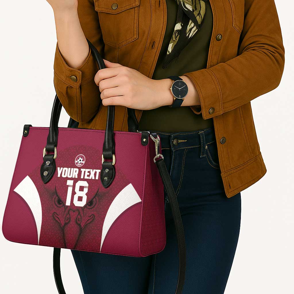 Custom Qatar Football Leather Bag Maroon Falcon Spirit Red Version - Wonder Print Shop