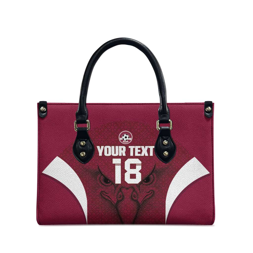 Custom Qatar Football Leather Bag Maroon Falcon Spirit Red Version - Wonder Print Shop
