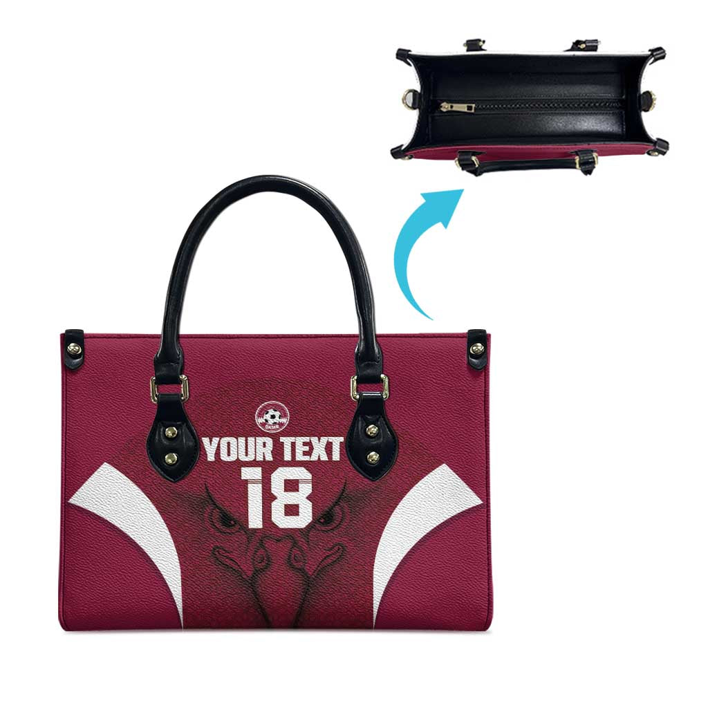 Custom Qatar Football Leather Bag Maroon Falcon Spirit Red Version - Wonder Print Shop