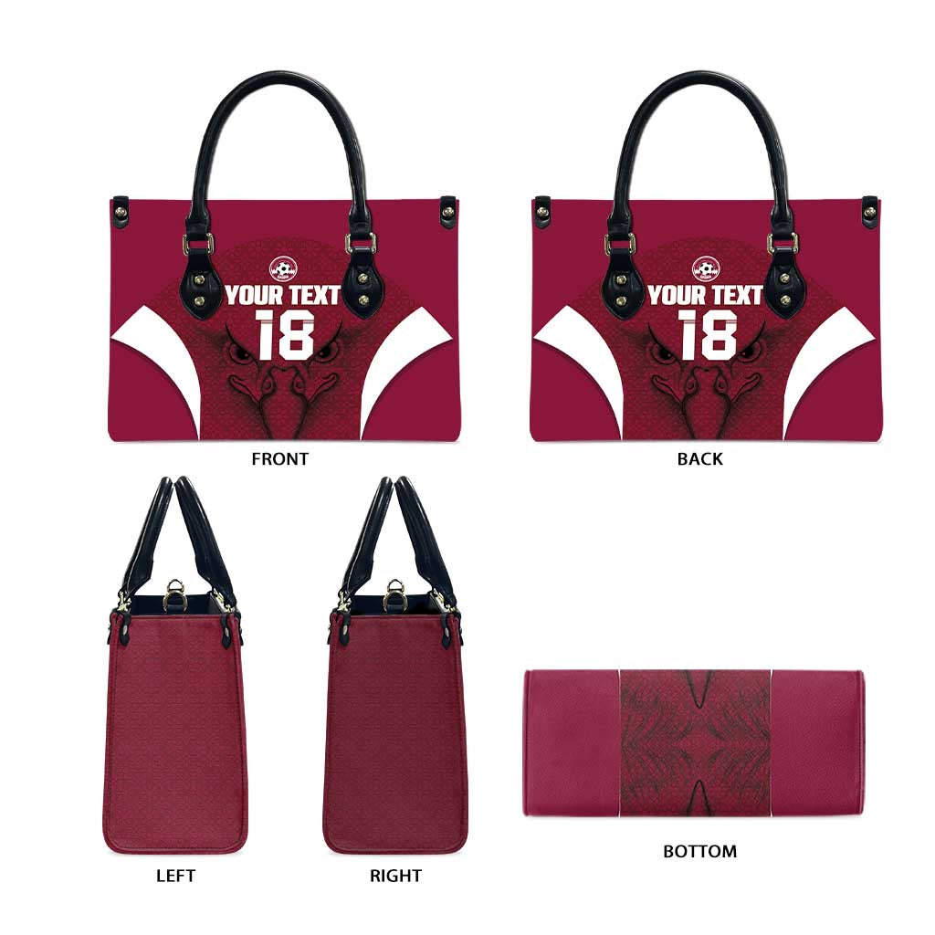 Custom Qatar Football Leather Bag Maroon Falcon Spirit Red Version - Wonder Print Shop