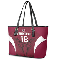 Custom Qatar Football Leather Tote Bag Maroon Falcon Spirit Red Version - Wonder Print Shop