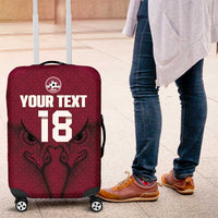 Custom Qatar Football Luggage Cover Maroon Falcon Spirit Red Version - Wonder Print Shop