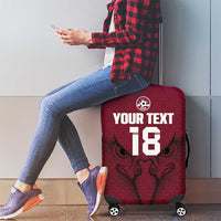 Custom Qatar Football Luggage Cover Maroon Falcon Spirit Red Version - Wonder Print Shop