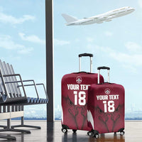 Custom Qatar Football Luggage Cover Maroon Falcon Spirit Red Version - Wonder Print Shop