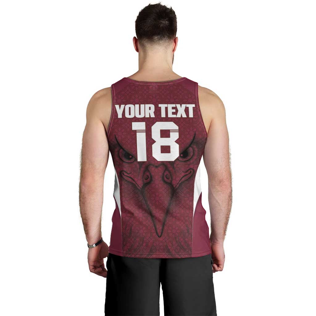 Custom Qatar Football Men Tank Top Maroon Falcon Spirit Red Version - Wonder Print Shop