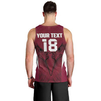 Custom Qatar Football Men Tank Top Maroon Falcon Spirit Red Version - Wonder Print Shop