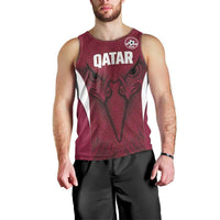 Custom Qatar Football Men Tank Top Maroon Falcon Spirit Red Version - Wonder Print Shop