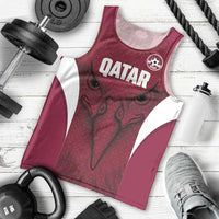 Custom Qatar Football Men Tank Top Maroon Falcon Spirit Red Version - Wonder Print Shop