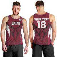 Custom Qatar Football Men Tank Top Maroon Falcon Spirit Red Version - Wonder Print Shop