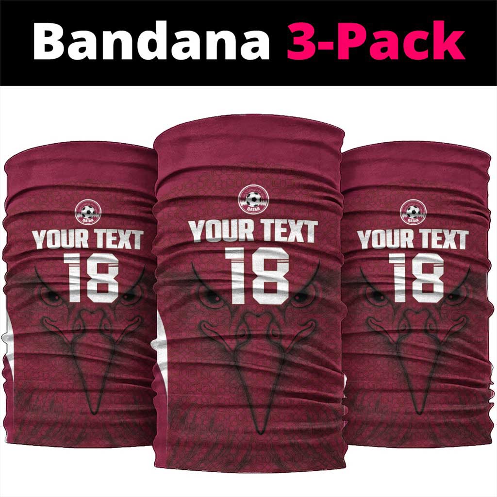 Custom Qatar Football Neck Gaiter Maroon Falcon Spirit Red Version - Wonder Print Shop