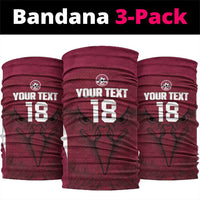 Custom Qatar Football Neck Gaiter Maroon Falcon Spirit Red Version - Wonder Print Shop