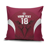 Custom Qatar Football Pillow Cover Maroon Falcon Spirit Red Version - Wonder Print Shop