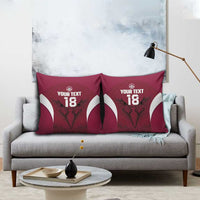 Custom Qatar Football Pillow Cover Maroon Falcon Spirit Red Version - Wonder Print Shop