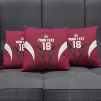 Custom Qatar Football Pillow Cover Maroon Falcon Spirit Red Version - Wonder Print Shop