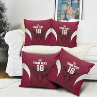 Custom Qatar Football Pillow Cover Maroon Falcon Spirit Red Version - Wonder Print Shop