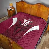 Custom Qatar Football Quilt Maroon Falcon Spirit Red Version - Wonder Print Shop
