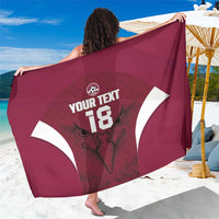 Custom Qatar Football Sarong Maroon Falcon Spirit Red Version - Wonder Print Shop
