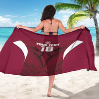 Custom Qatar Football Sarong Maroon Falcon Spirit Red Version - Wonder Print Shop